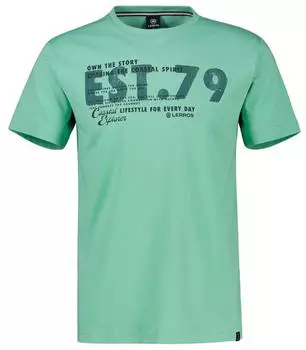 Lerros T-Shirt mit Brustprint Grosse Grössen Mint Water (26230051_62102)