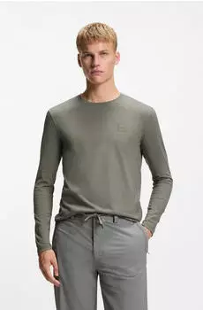 Hugo Boss T-Shirt aus Baumwoll-Jersey mit Logo-Aufnäher Style Tacks 50512111 Grau