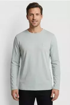 Hugo Boss T-Shirt aus Baumwoll-Jersey mit Logo-Aufnäher Style Tacks 50512111 Hellgrau