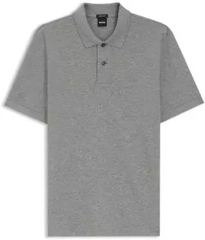 Hugo Boss Pallas Poloshirt aus Baumwoll-Piqu&eacute; mit Logo-Stickerei Style Pallas 50553564 Silber