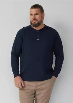 s.Oliver Strukturiertes Langarmshirt mit Henley-Ausschnitt blau 2177567.5978.