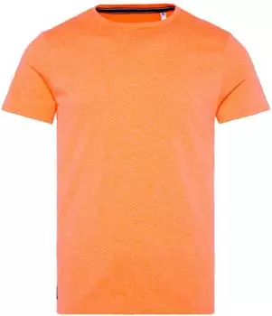 Camp David T-Shirt mit Rückenprint und seitlichen Streifen orange