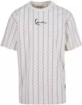 Karl Kani Small Signature Pinstripe T-Shirt sanftes weiß/schwarz