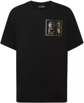 Plein Sport T-Shirt Rundhalsausschnitt schwarz/hellgold