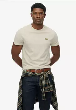 Superdry Essential Logo Emb Tee Rundhalsshirt straw grey marl