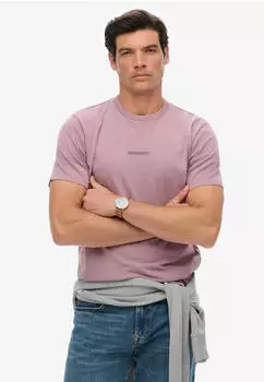 Superdry Micro Logo T Shirt Loose Fit dry elderberry