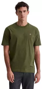 Marc O'Polo Basic-T-Shirt regular aus reiner Bio-Baumwolle (B21201251054) dried herb/oliv
