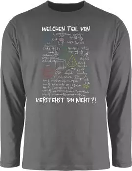Shirtracer Langarmshirt Lehrer Mathe Physik (PV-66286885) dunkelgrau