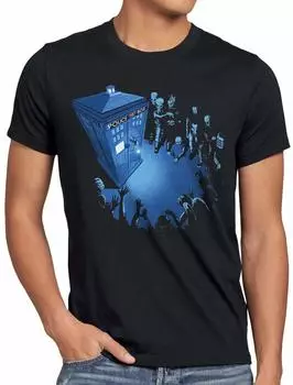 style3 Gelandet T-Shirt Time Travel Series Police Emergency Call Box schwarz