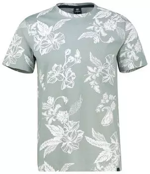 Lerros T-Shirt mit O-Neck All-over-Print in grossen Größen Storm Grey (26330241_22802)