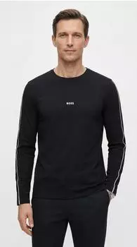 Hugo Boss Tee Long mit Rundhalsausschnitt (14259848) schwarz/weiß