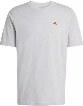 Adidas Lounge Pizza Graphic T-Shirt (JZ5009) graumeliert/rot/wei&szlig;