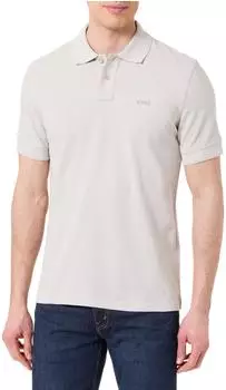 Hugo Boss Poloshirt aus Baumwoll-Piqu&eacute; mit Logo-Print Style Prime 50507813 Hellgrau