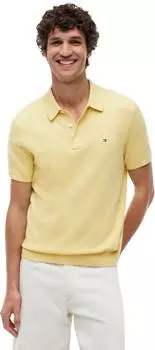 Tommy Hilfiger Essential Regular Fit Poloshirt mit Flaggenstickerei (MW0MW37396) gelb
