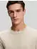 Hugo Boss T-Shirt aus Baumwoll-Mix mit kreisförmiger Jacquard-Struktur Style Tiburt 240 50452680 Hellbeige