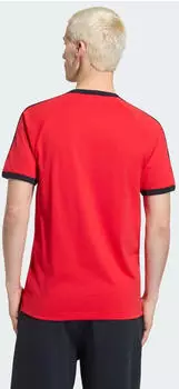 Adidas Essentials 3-Streifen T-Shirt vivid red / black – Adidas Essentials 3-Streifen T-Shirt für Alltag und Sport