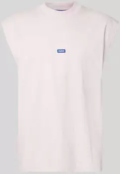 HUGO &Auml;rmelloses T-Shirt aus Baumwoll-Jersey mit blauem Logo-Etikett (50509773) light/pastel purple535