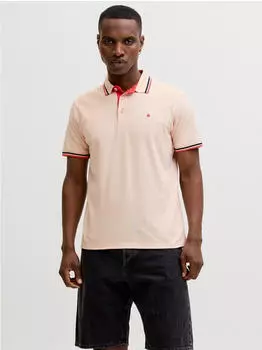 Jack & Jones Epaulos Kurzarm-Poloshirt (12136668) sand/dunkelblau/orange