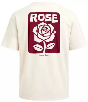 Neverless Rose Oversized Relaxed Fit T-Shirt hell-beige