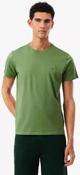 Lacoste Herren Rundhals Pima Baumwoll Jersey T-Shirt (TH6709) lamb's lettuce