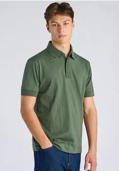 Lindbergh Ecovero Slim Fit Poloshirt mit V-Ausschnitt (90850709) pine green