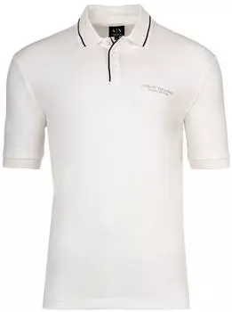 Armani Exchange Poloshirt mit Logobesatz (46689052) off white