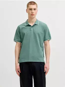 Jack & Jones JPRBLAWESTON SS Polo mit Stickerei (12297755) sagebrush gr&uuml;n detail:contrast