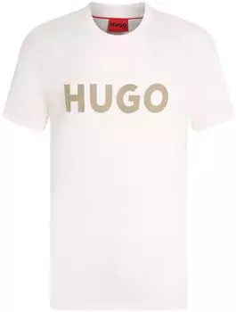 HUGO Dulivio Regular Fit T-Shirt dunkelbeige/weiß