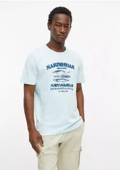 s.Oliver Flammgarn-T-Shirt mit Artwork (2178923) blau