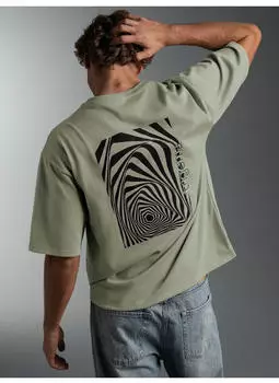 Trigema T-Shirt mit abstraktem Print Oversize grün