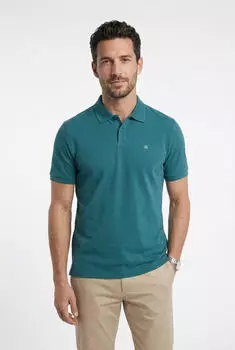 Calvin Klein SS Casual Pique Classic Polo Shirt (LV040EM269) tahoe gr&uuml;n