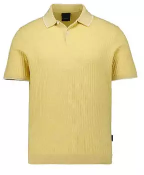 Bugatti Poloshirt mit Kontraststreifen und Bruststickerei (7100/15538E/620) gelb