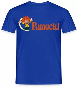 spreadshirt Pumuckl Mit Frecher Pose Und Logo Schriftzug T-Shirt dunkelblau