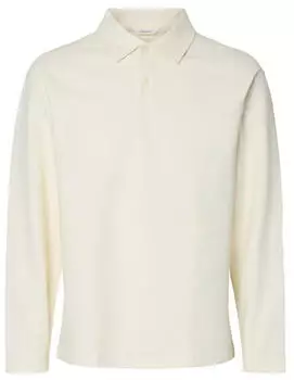Selected SLHRELAXAIDEN LS POLO Langarmshirt offwhite