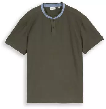 Tom Tailor Poloshirt mit Stehkragen (1051183) deep green/blau