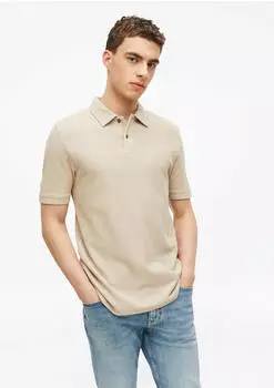 s.Oliver Strukturiertes Poloshirt mit Seitenschlitzen beige 2178232.8148.