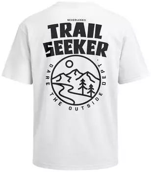 Neverless Trail Seeker T-Shirt Oversized Relaxed Fit weiß