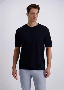 Pierre Cardin T-Shirt Schmale Passform (709871) dunkelblau/offwhite
