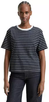 Tom Tailor 1036574 Tank Top mit Print Boxy Fit navy/opal