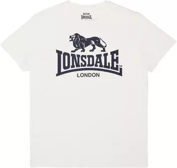 Lonsdale Classic Logo Lion T-Shirt, Regular Fit (119083) ecru/dark navy