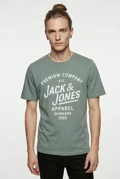 Jack & Jones JPRBLUZANE SS TEE FST T-Shirt mit Logo Print (12302467) gr&uuml;n