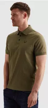 PME Legend Short Sleeve Polo Jersey Jacquard Poloshirt mit Logo Stickerei (PPSS2508899) dusky green