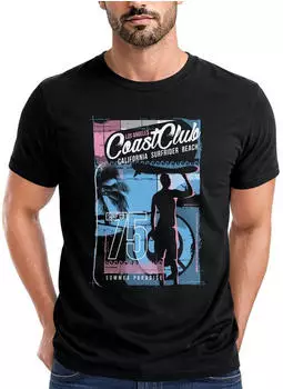 Neverless Surfer Print California Surfstyle T-Shirt / Tank-Top (19723) schwarz/blau