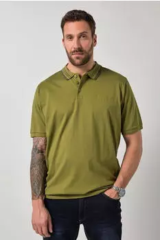 JP 1880 Poloshirt Langarm Pikee Badges Tall (824006) grün