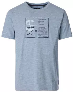 CASAMODA Regular Fit T-Shirt Rundhals Bedruckt (126340031) blau