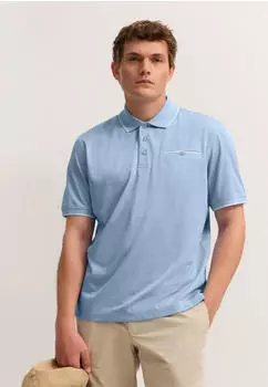 Bugatti Poloshirt mit kurzem Rei&szlig;verschluss Modern Fit (25573203) hellblau