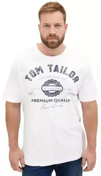 Tom Tailor 1039944 Plussize T-Shirt mit Logo-Print white
