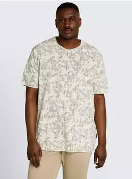 Tom Tailor T-Shirt mit Allover-Print Plus Size off white irregular design