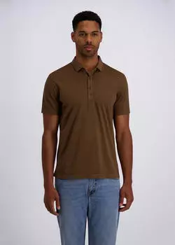 Pierre Cardin Strick-Polo Kurzarm mit Rippbündchen (710025) dark earth