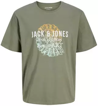 Jack & Jones JJGRADIENT Print Tee SS Crew Neck T-Shirt (12288094) schlammfarben/hellorange/wei&szlig;